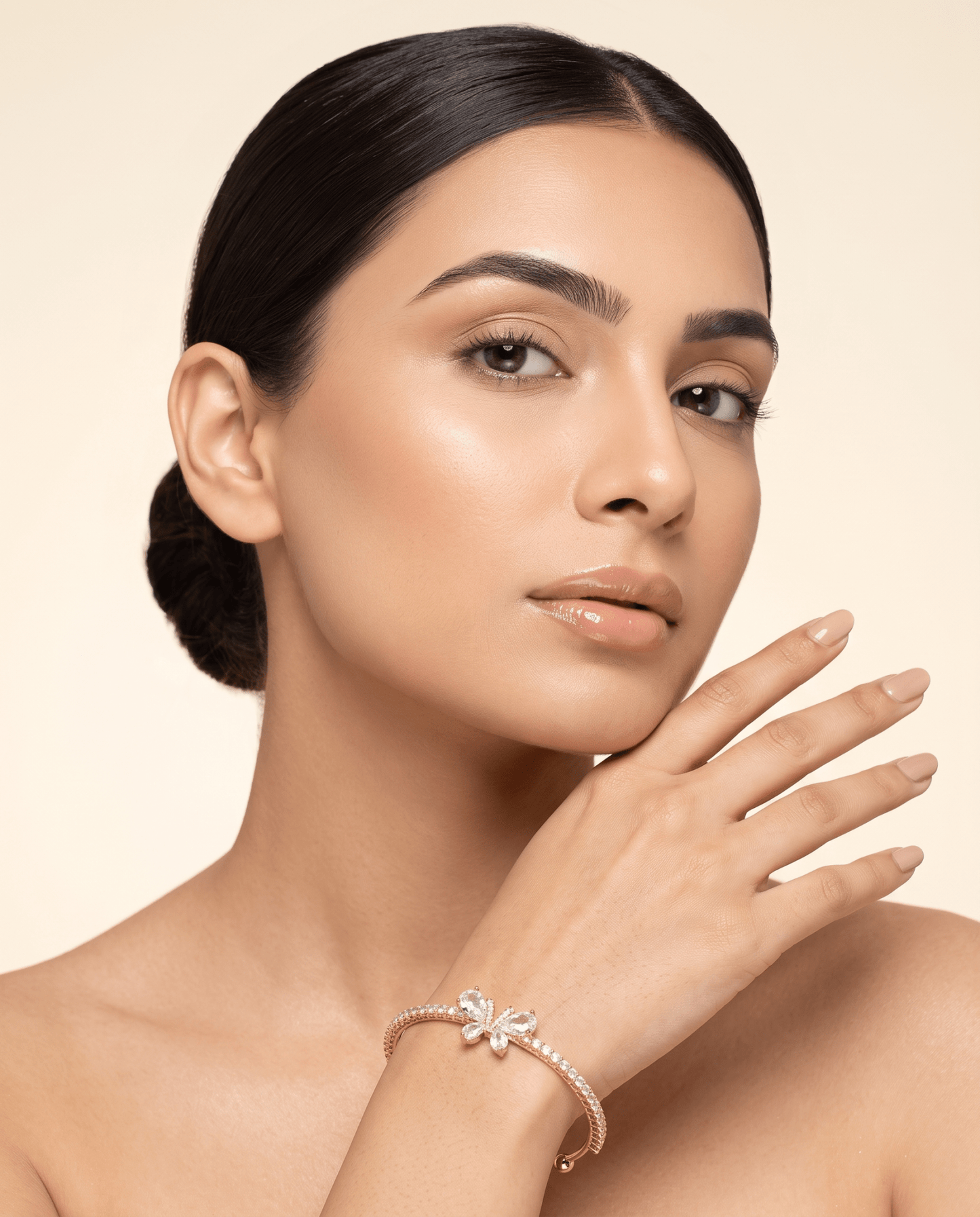 Crystal Butterfly Pave Cuff Bracelet - Maxiblink