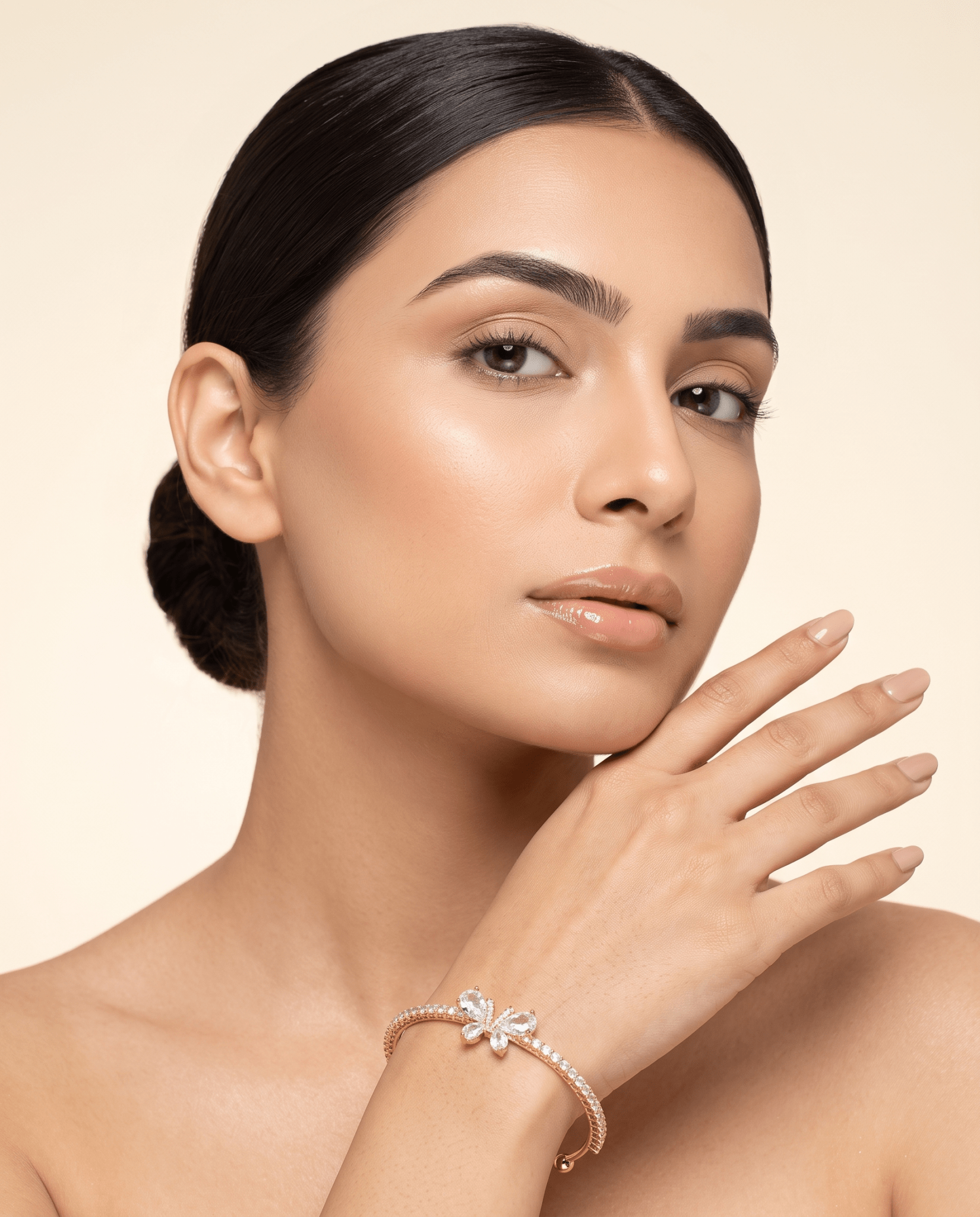 Crystal Butterfly Pave Cuff Bracelet - Maxiblink