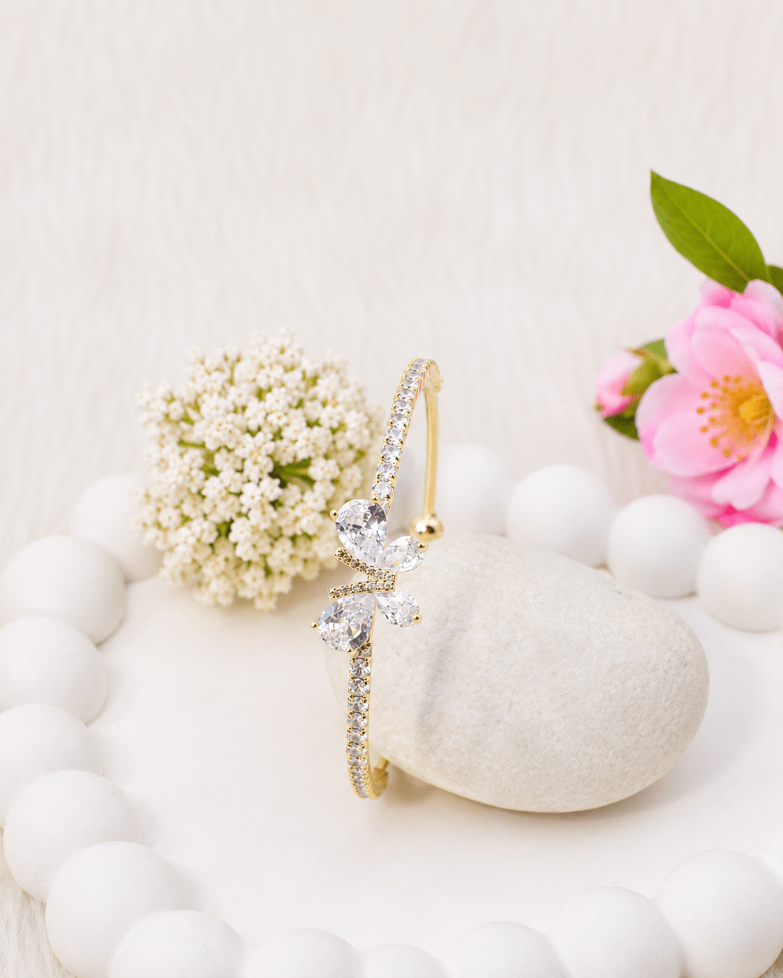 Crystal Butterfly Pave Cuff Bracelet - Maxiblink