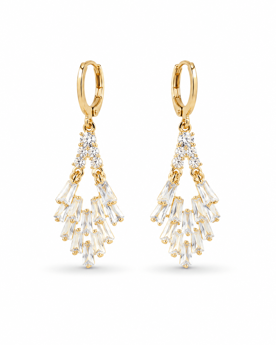 Crystal Fan Tassel Drop Earrings - Maxiblink