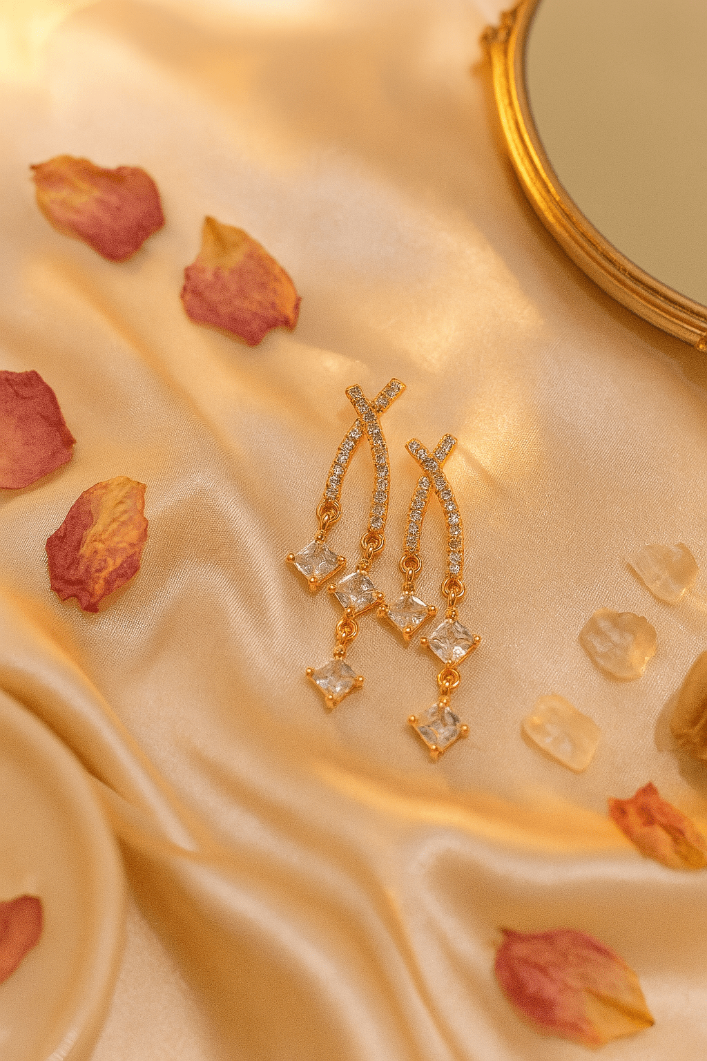 Crystal Ladder Drop Earrings - Maxiblink
