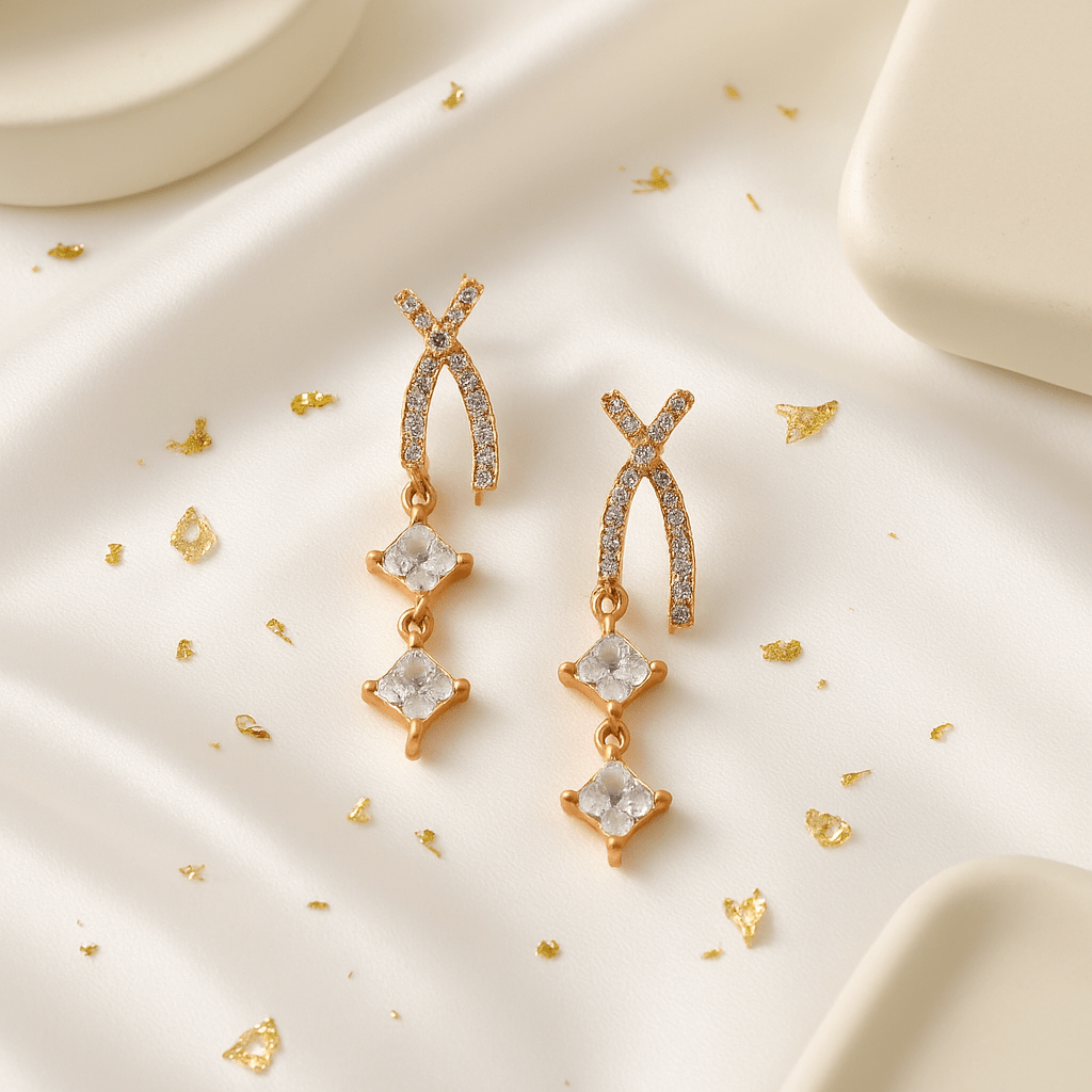 Crystal Ladder Drop Earrings - Maxiblink