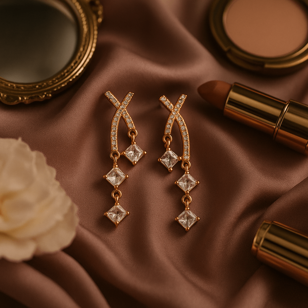 Crystal Ladder Drop Earrings - Maxiblink