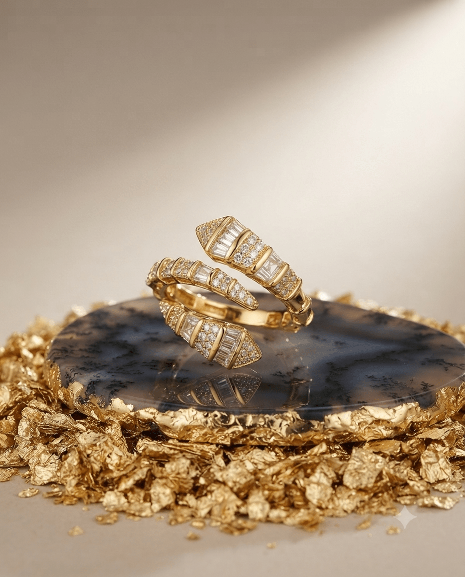 Crystal Serpent Wrap Ring - Maxiblink