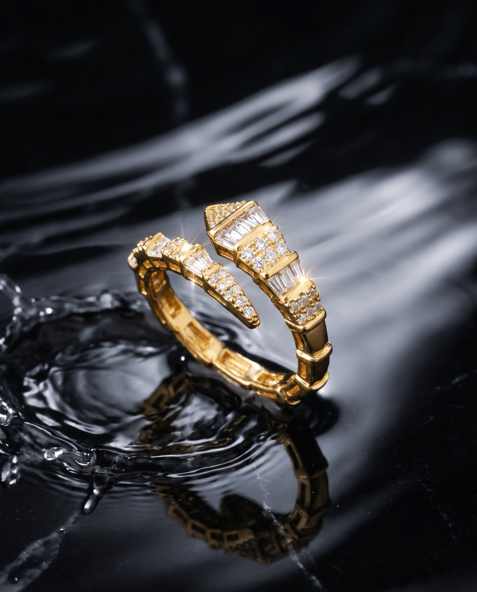 Crystal Serpent Wrap Ring - Maxiblink