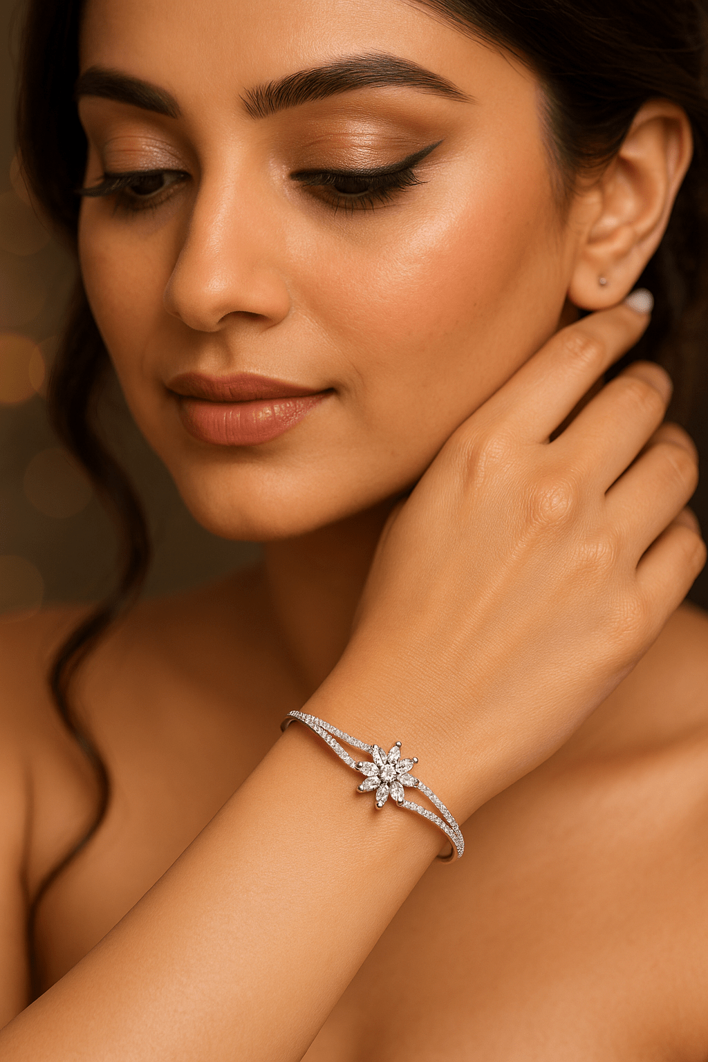 Crystal Starburst Silver Bracelet - Maxiblink