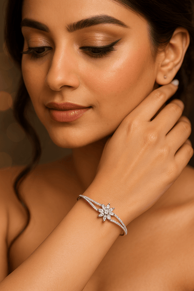 Crystal Starburst Silver Bracelet - Maxiblink