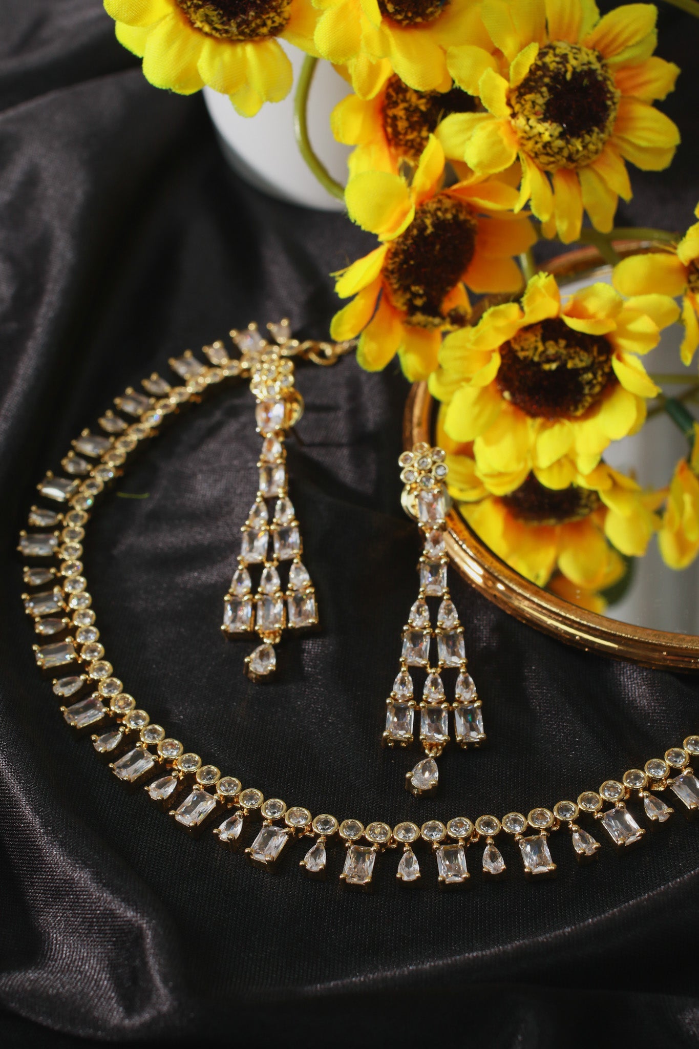 Delicate Gold - Tone Waterfall Necklace Set - Maxiblink