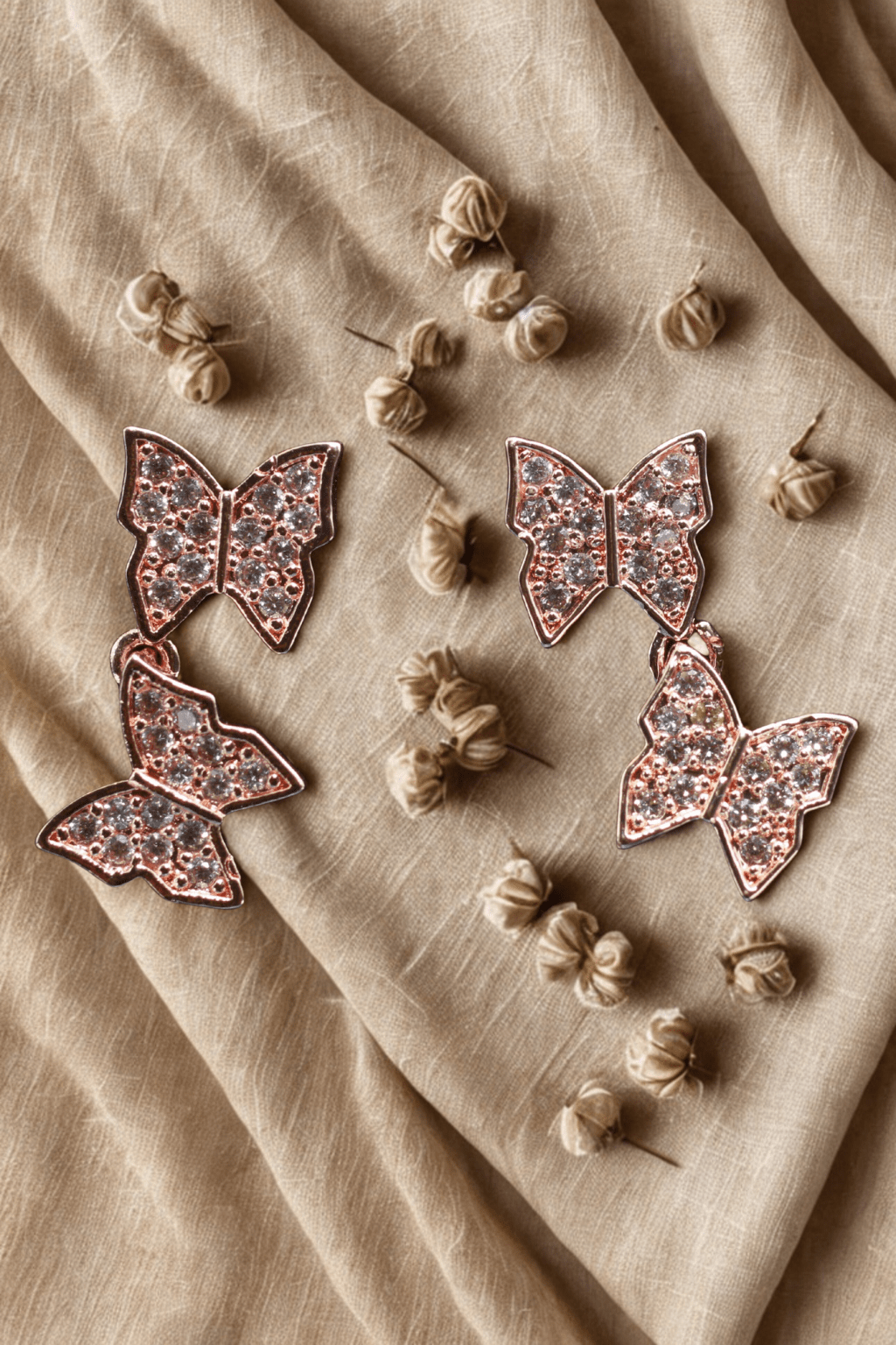 Double Butterfly Drop Earrings - Maxiblink