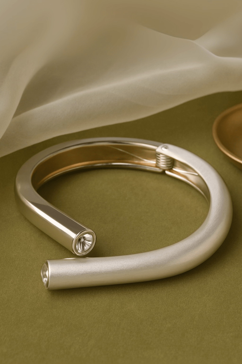 Dual - Tone Hook Crystal Bracelet - Maxiblink