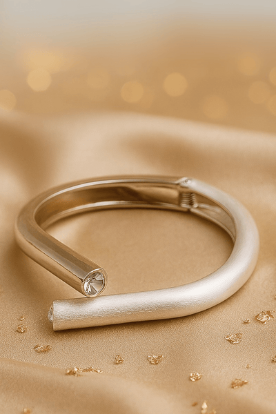 Dual - Tone Hook Crystal Bracelet - Maxiblink