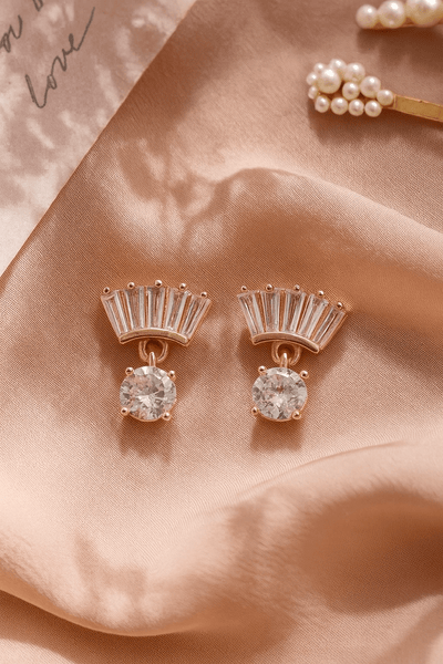 Fan Crystal Drop Earrings - Maxiblink