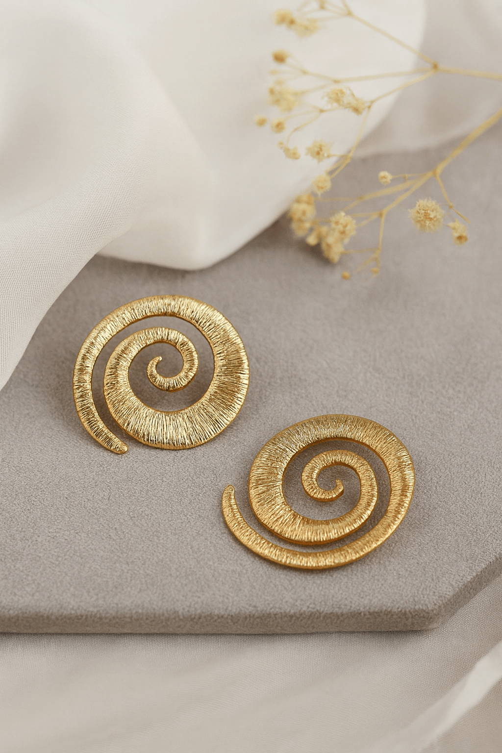 Forever 21 Gold Spiral Stud Earrings – Fashionable Anti - Tarnish Statement - Maxiblink