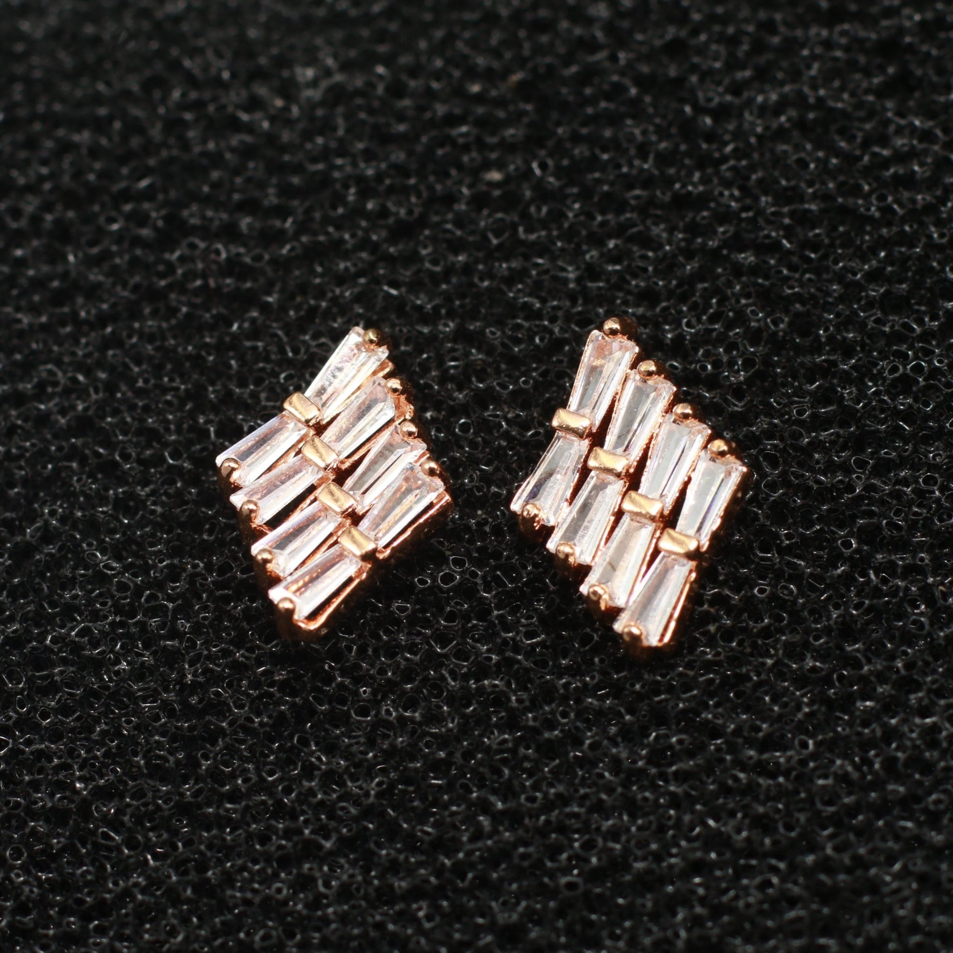 Geometric Baguette Diamond Studs - Maxiblink