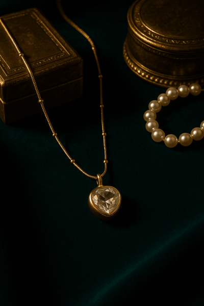 Gold Dome Faceted Crystal Ball Pendant Necklace | Anti - Tarnish - Maxiblink