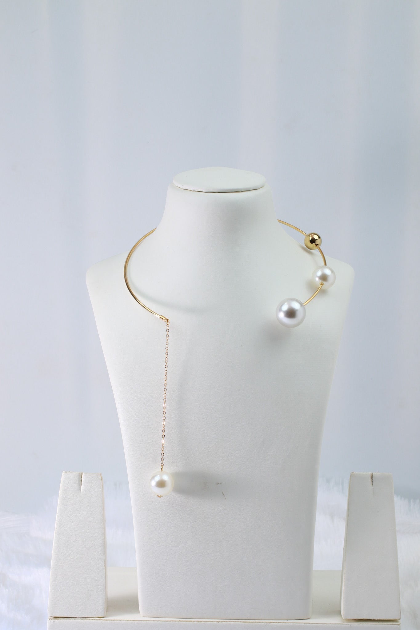 Gold Plated Hansli Designer Necklace with Pearls | Minimal Open‑Collar Design | Anti‑Tarnish - Maxiblink