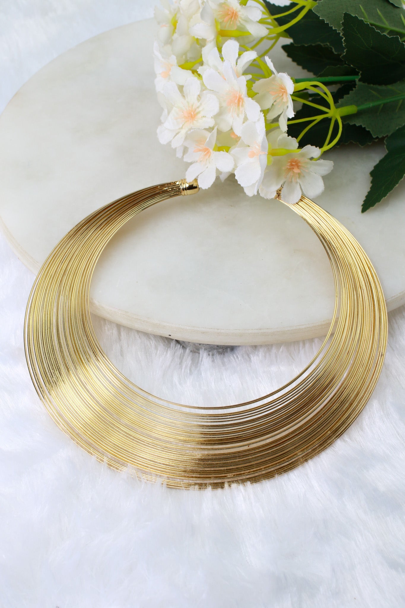 Gold Plated Multi‑Wire Hansli Collar Necklace | Minimal Layered Wires | Anti‑Tarnish - Maxiblink