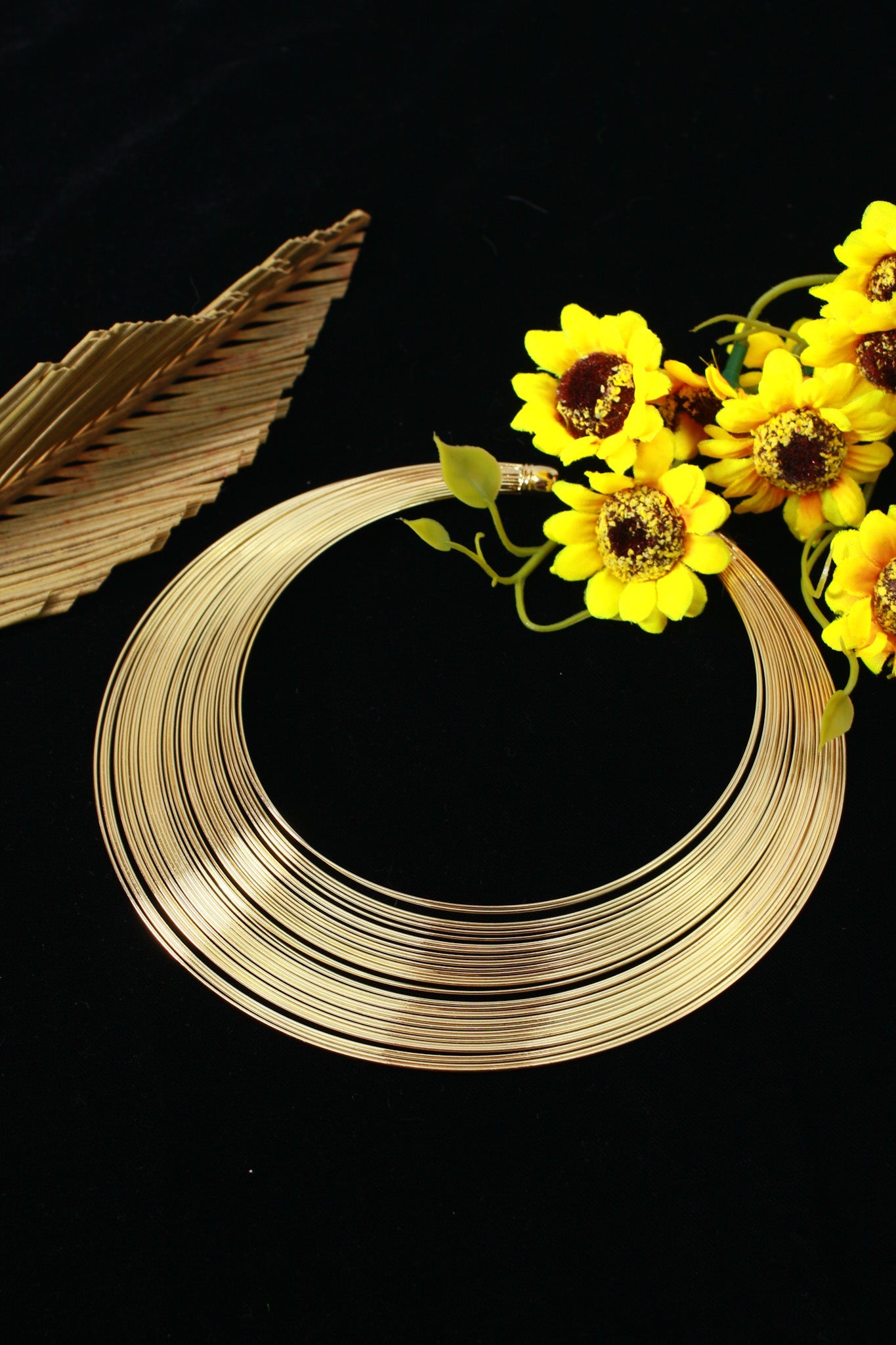 Gold Plated Multi‑Wire Hansli Collar Necklace | Minimal Layered Wires | Anti‑Tarnish - Maxiblink