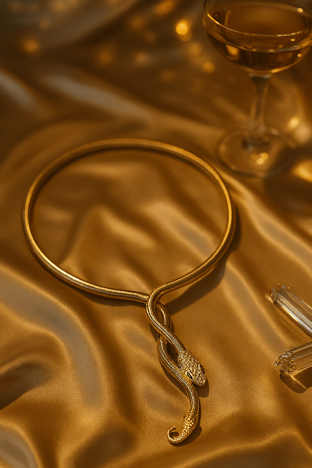 Gold Snake Design Coil Choker Necklace for Women - Maxiblink