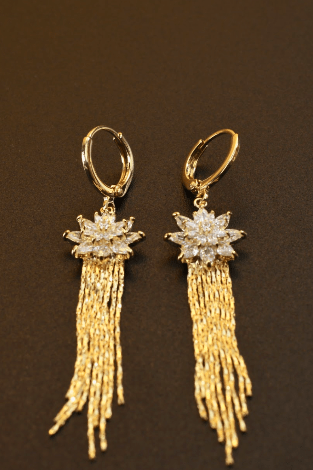 Gold Starburst Tassel Earrings - Maxiblink
