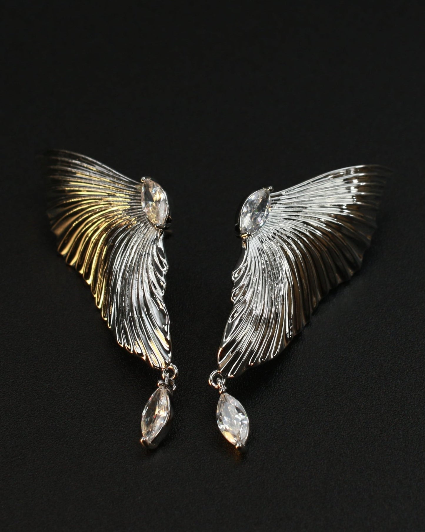Gold Wing Anti - Tarnish Fashion Earrings | Elegant Party Accessory - Maxiblink