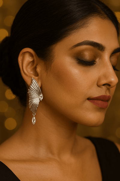 Gold Wing Anti - Tarnish Fashion Earrings | Elegant Party Accessory - Maxiblink