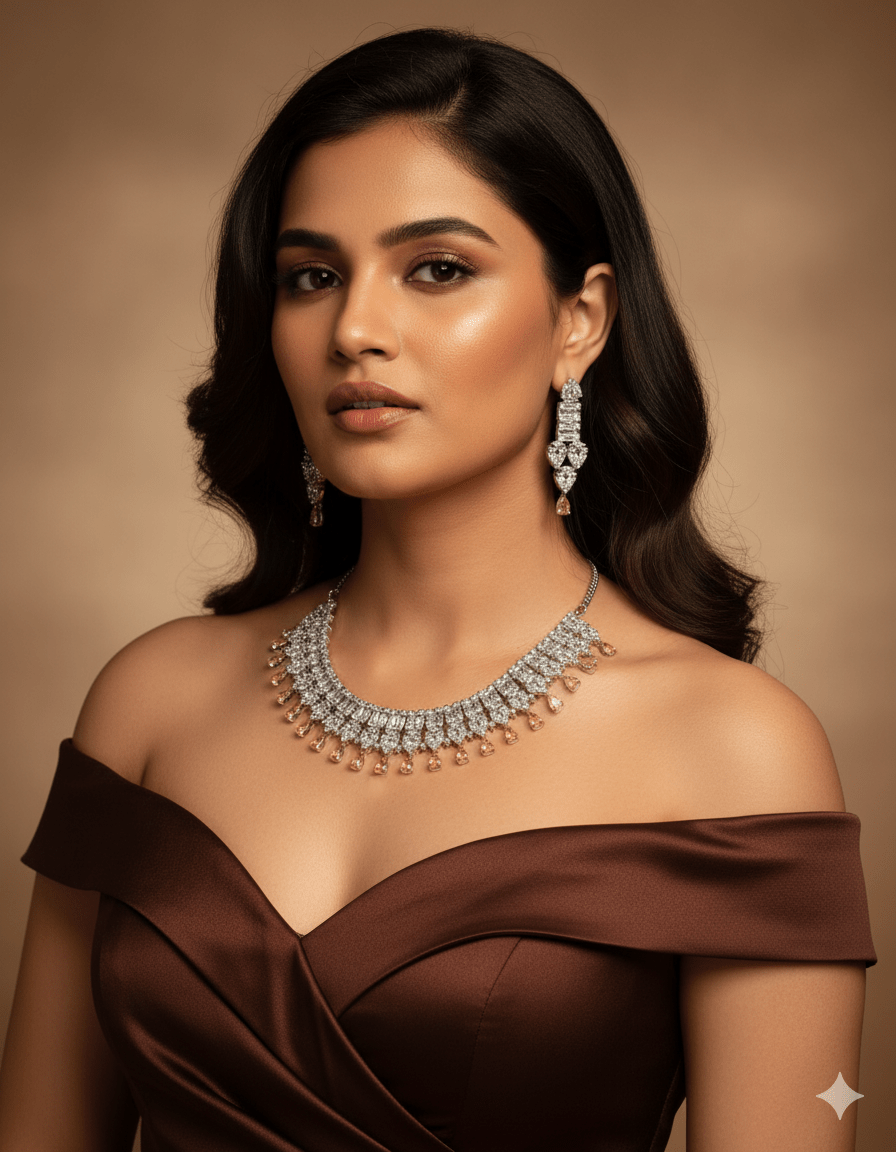 Golden Peach Empress Necklace Set - Maxiblink