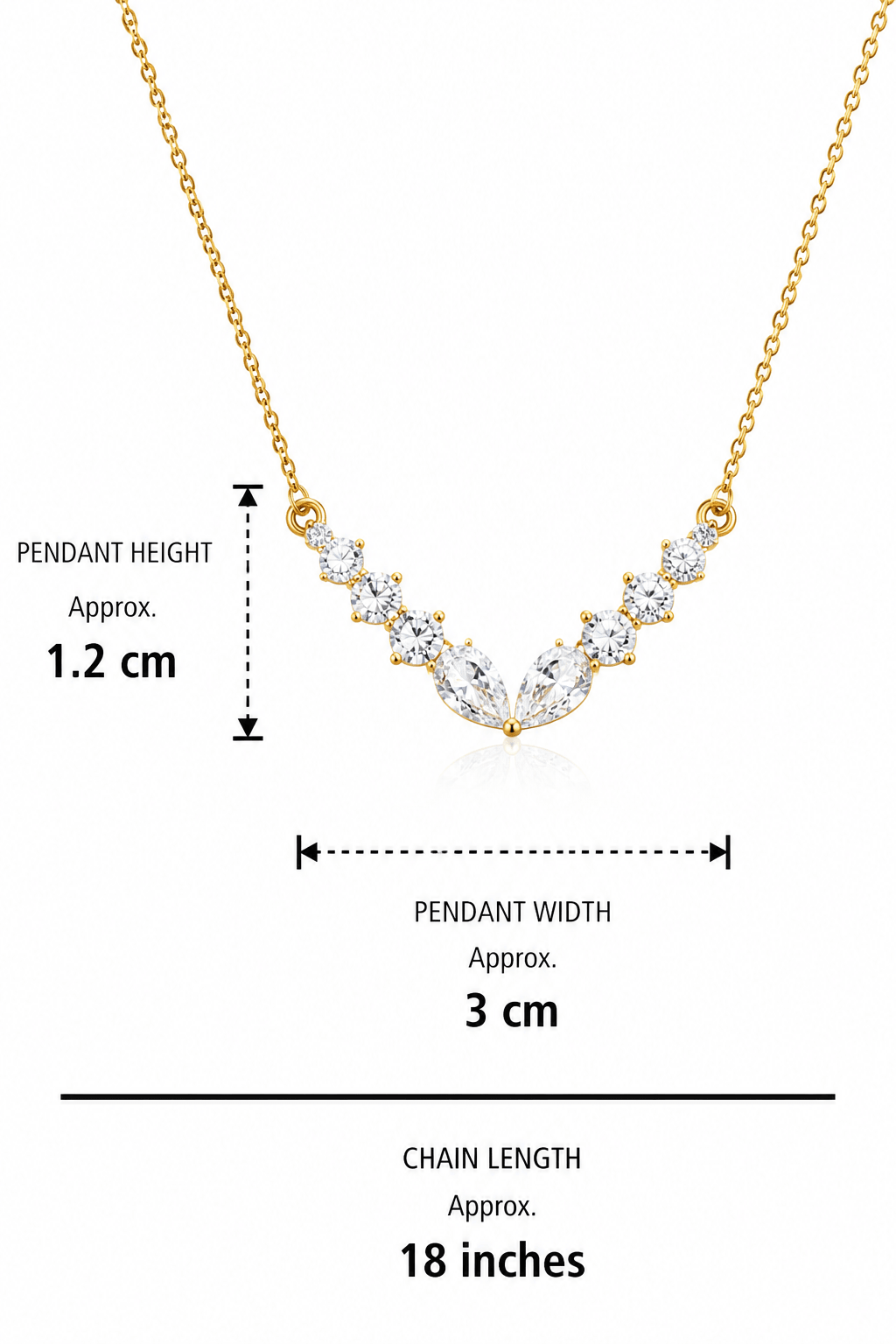 Graduated Crystal V Necklace - Maxiblink