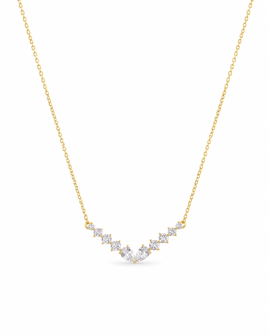 Graduated Crystal V Necklace - Maxiblink
