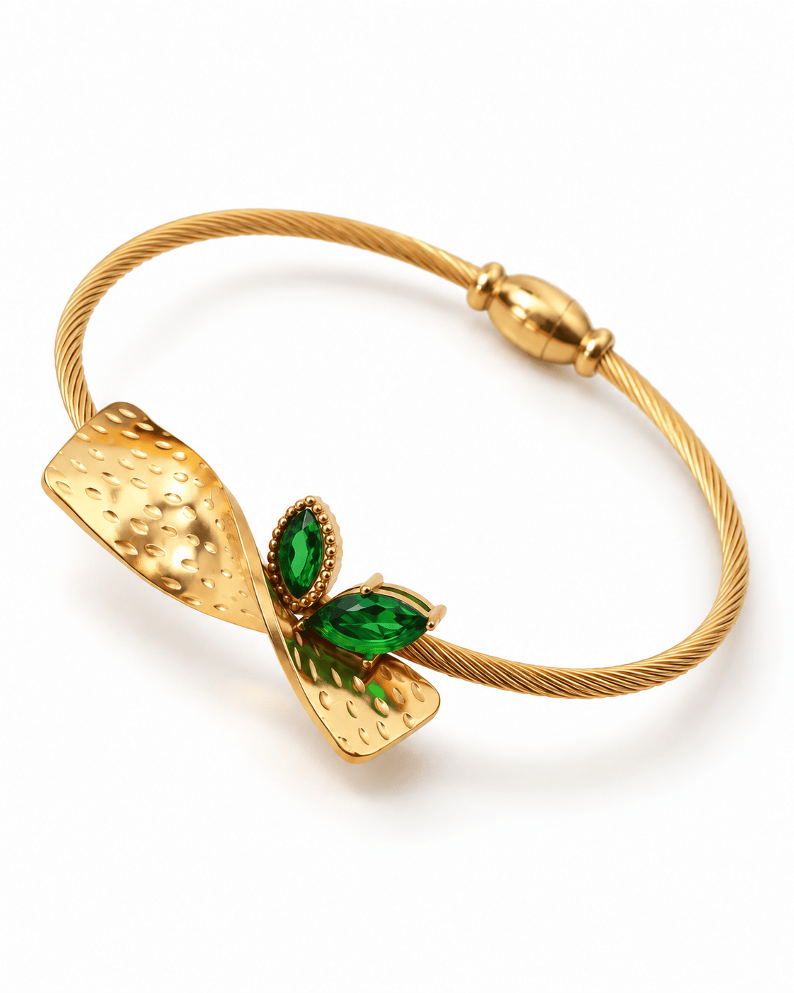 Green Stone Ribbon Cuff - Maxiblink