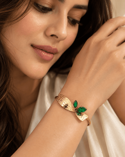 Green Stone Ribbon Cuff - Maxiblink