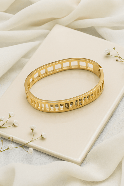 Grid - Cut Crystal Gold Bracelet - Maxiblink