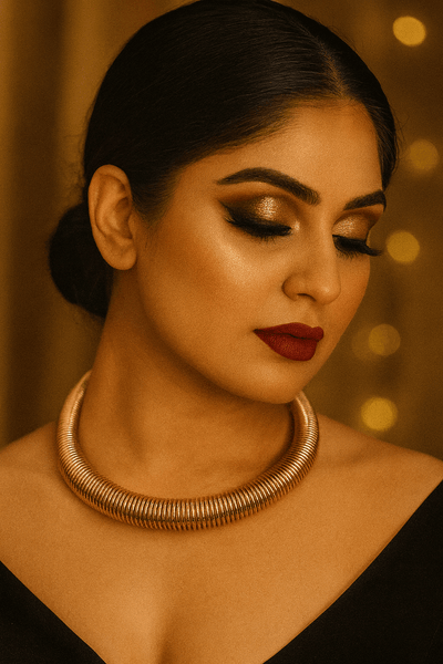 Heavy Coil - Style Adjustable Gold Contemporary Choker - Maxiblink