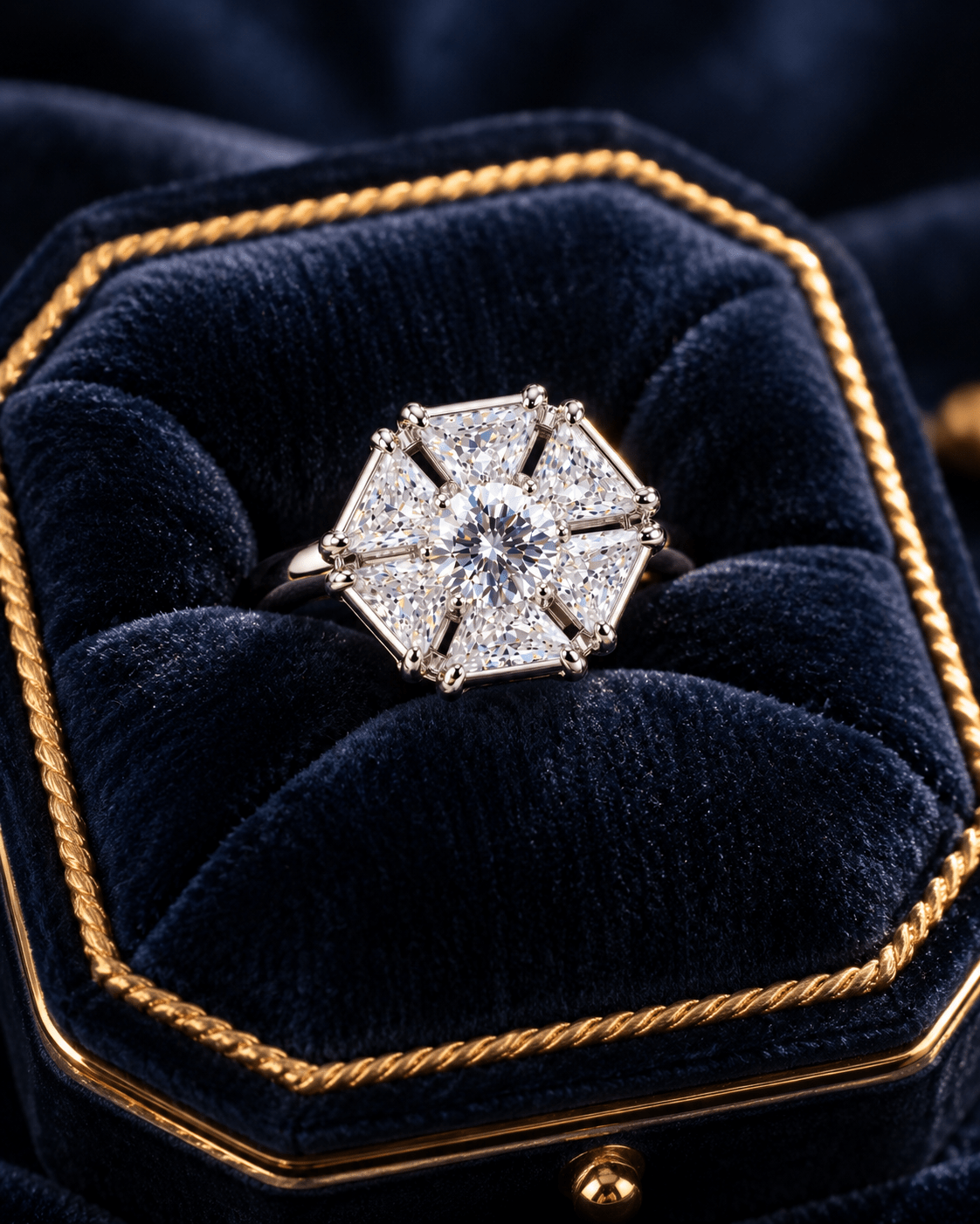 Hexagon Trillion CZ Cocktail Ring - Maxiblink