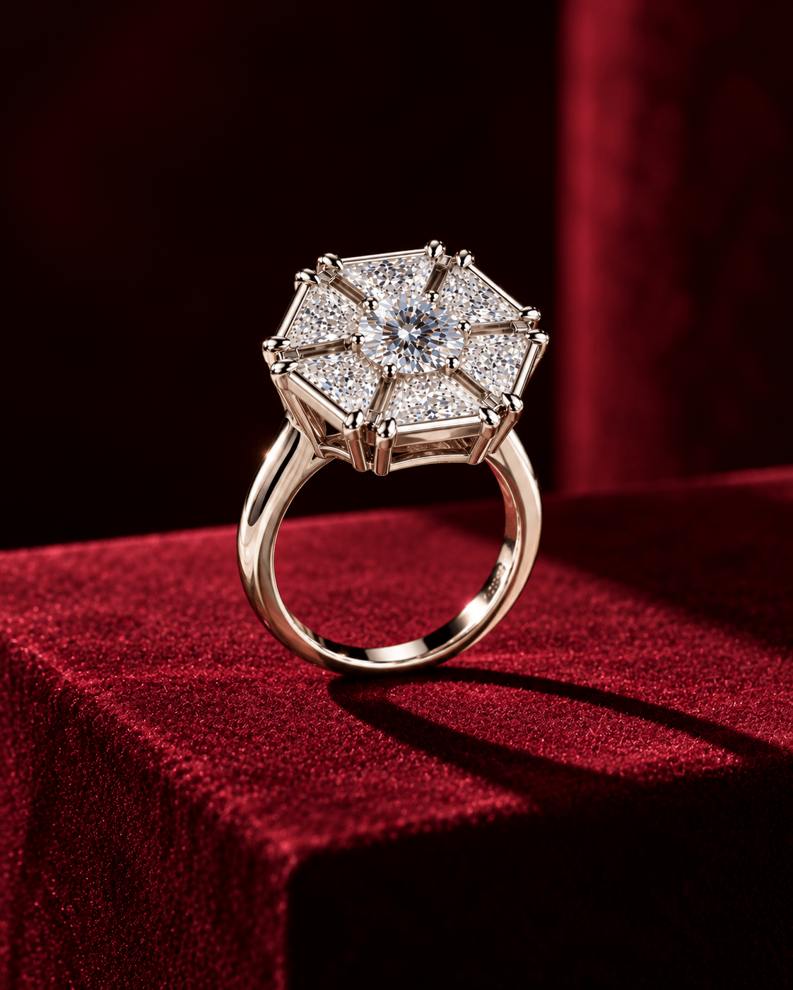 Hexagon Trillion CZ Cocktail Ring - Maxiblink