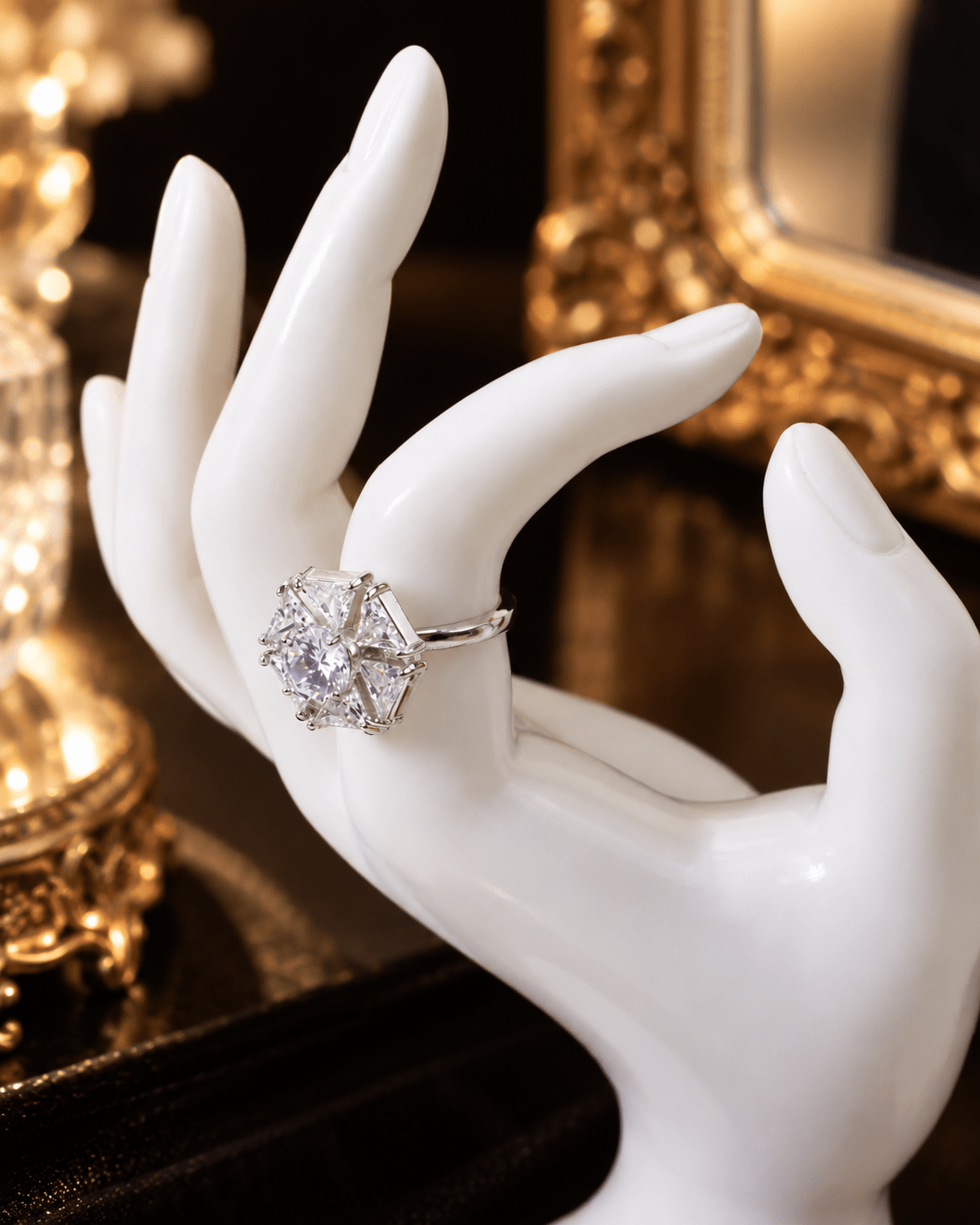 Hexagon Trillion CZ Cocktail Ring - Maxiblink
