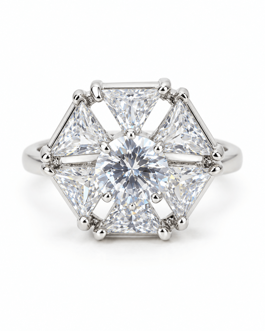 Hexagon Trillion CZ Cocktail Ring - Maxiblink