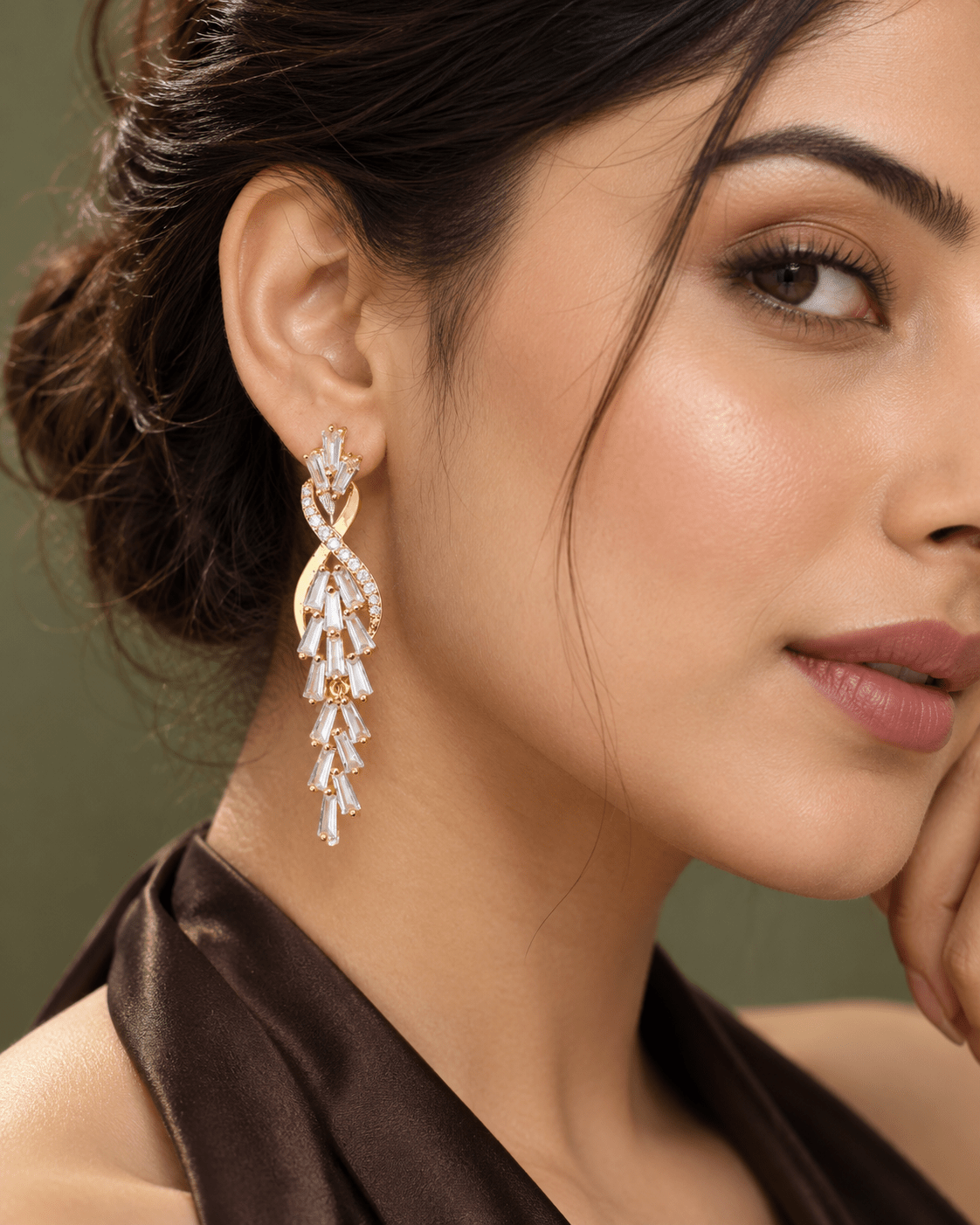 Infinity Twist Baguette Drop Earrings - Maxiblink