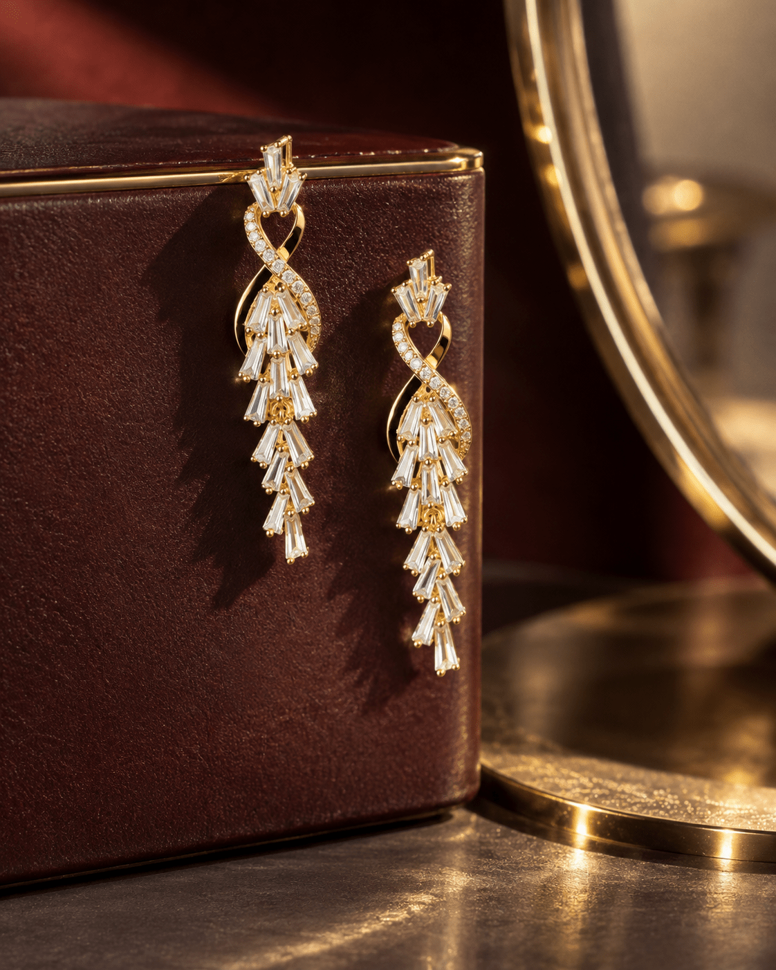 Infinity Twist Baguette Drop Earrings - Maxiblink