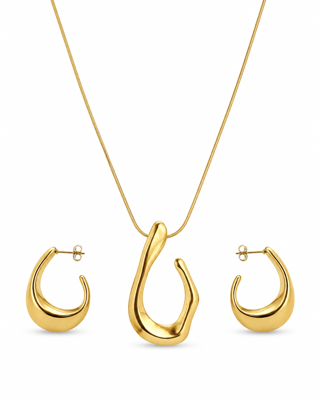Irregular Drop Pendant Necklace & Earring Set