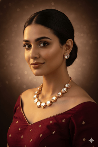 Kundan Polki Statement Necklace - Maxiblink