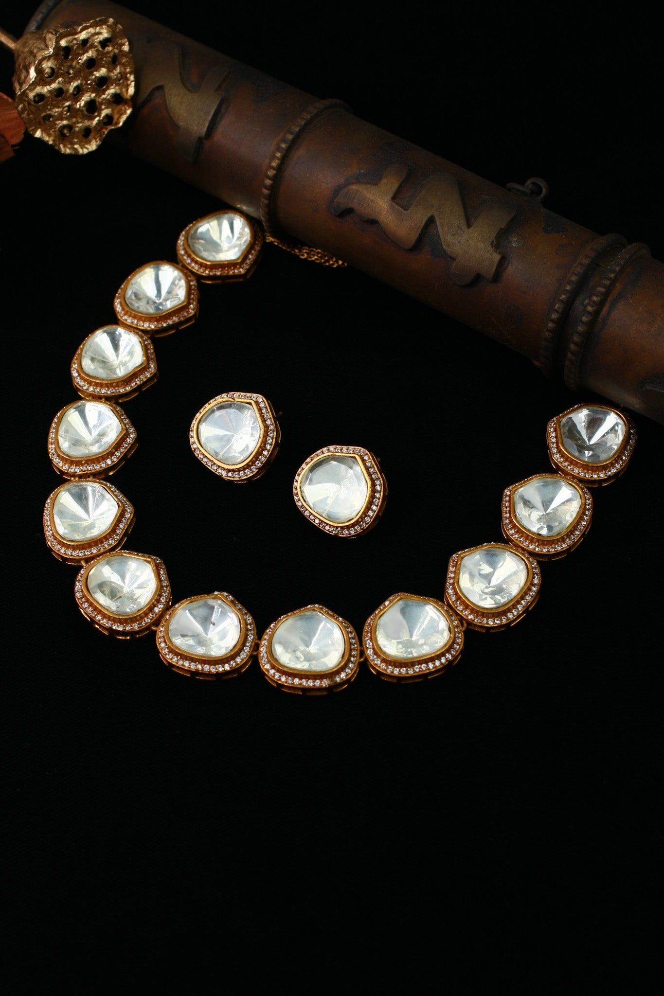 Kundan Polki Statement Necklace - Maxiblink