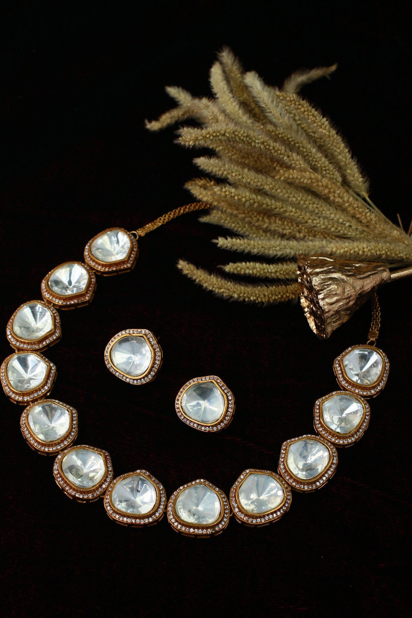 Kundan Polki Statement Necklace - Maxiblink