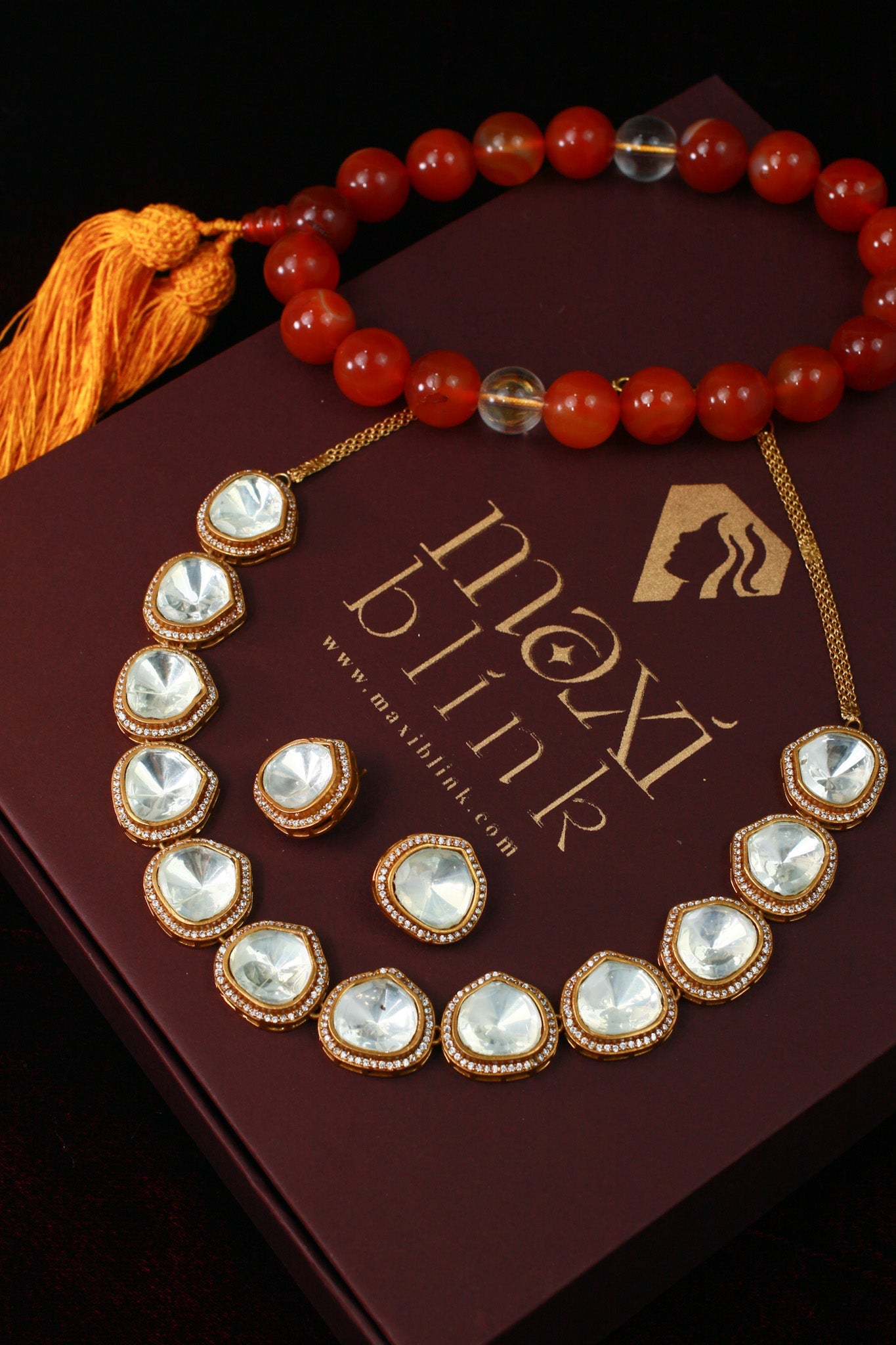 Kundan Polki Statement Necklace - Maxiblink