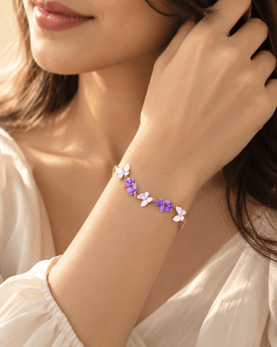 Lavender Butterfly Charm Bracelet - Maxiblink
