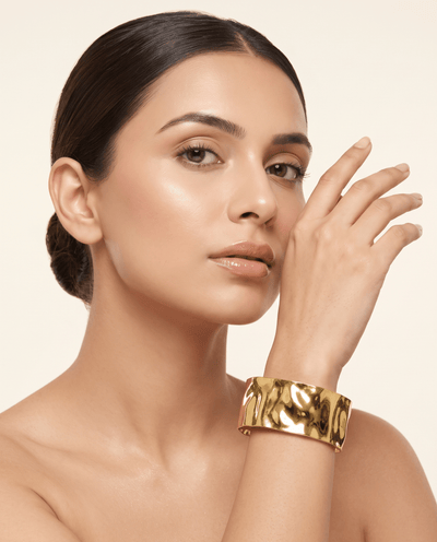 Liquid Ripple Wide Cuff Bracelet - Maxiblink