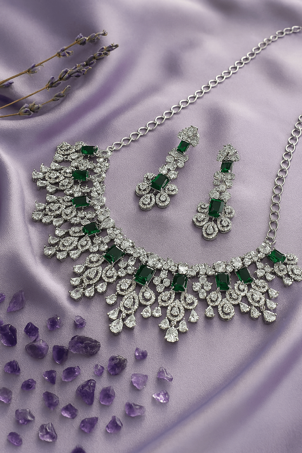 Majestic Green Bridal Choker Necklace Set - Maxiblink