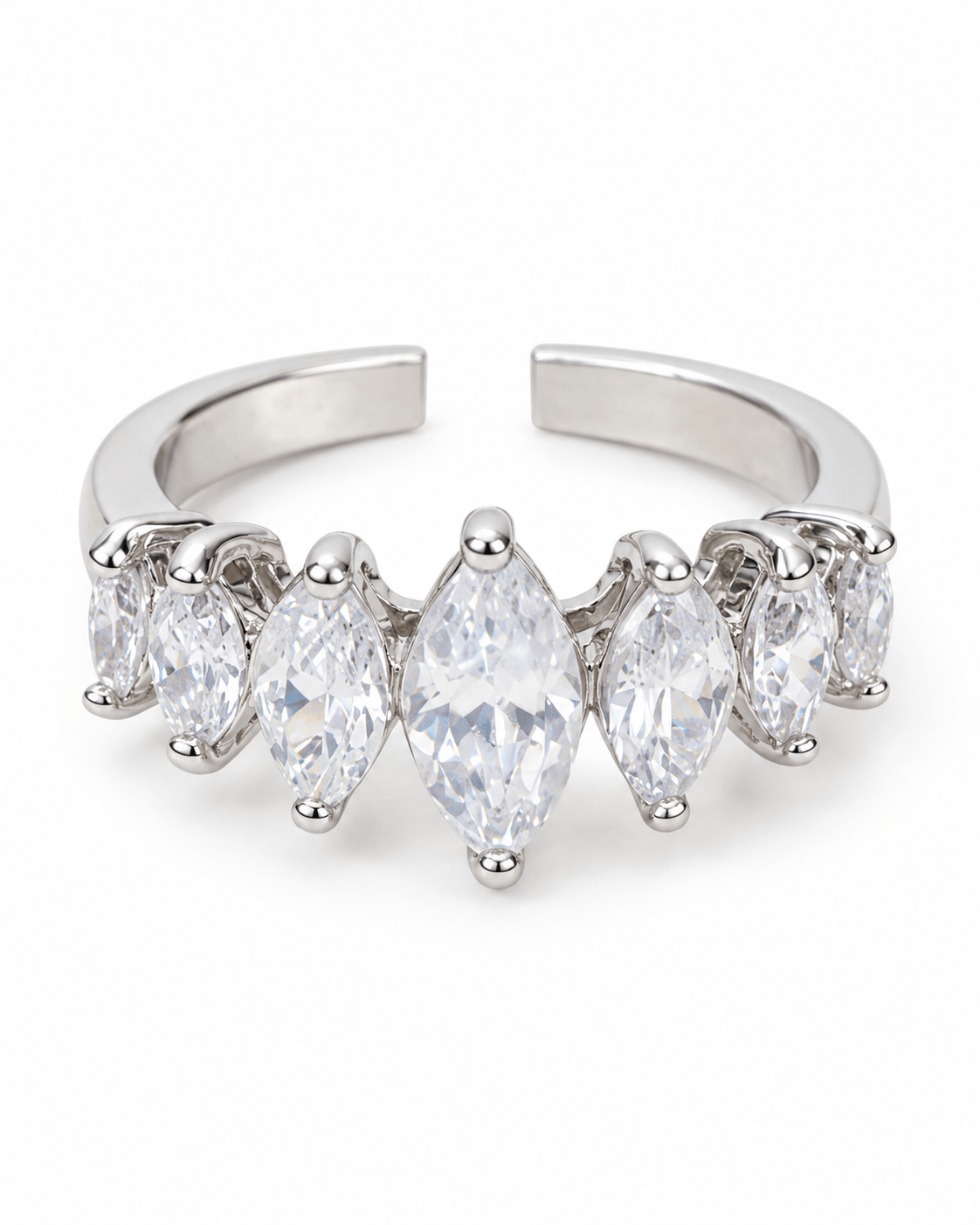 Marquise CZ Graduated Half-Eternity Ring - Maxiblink