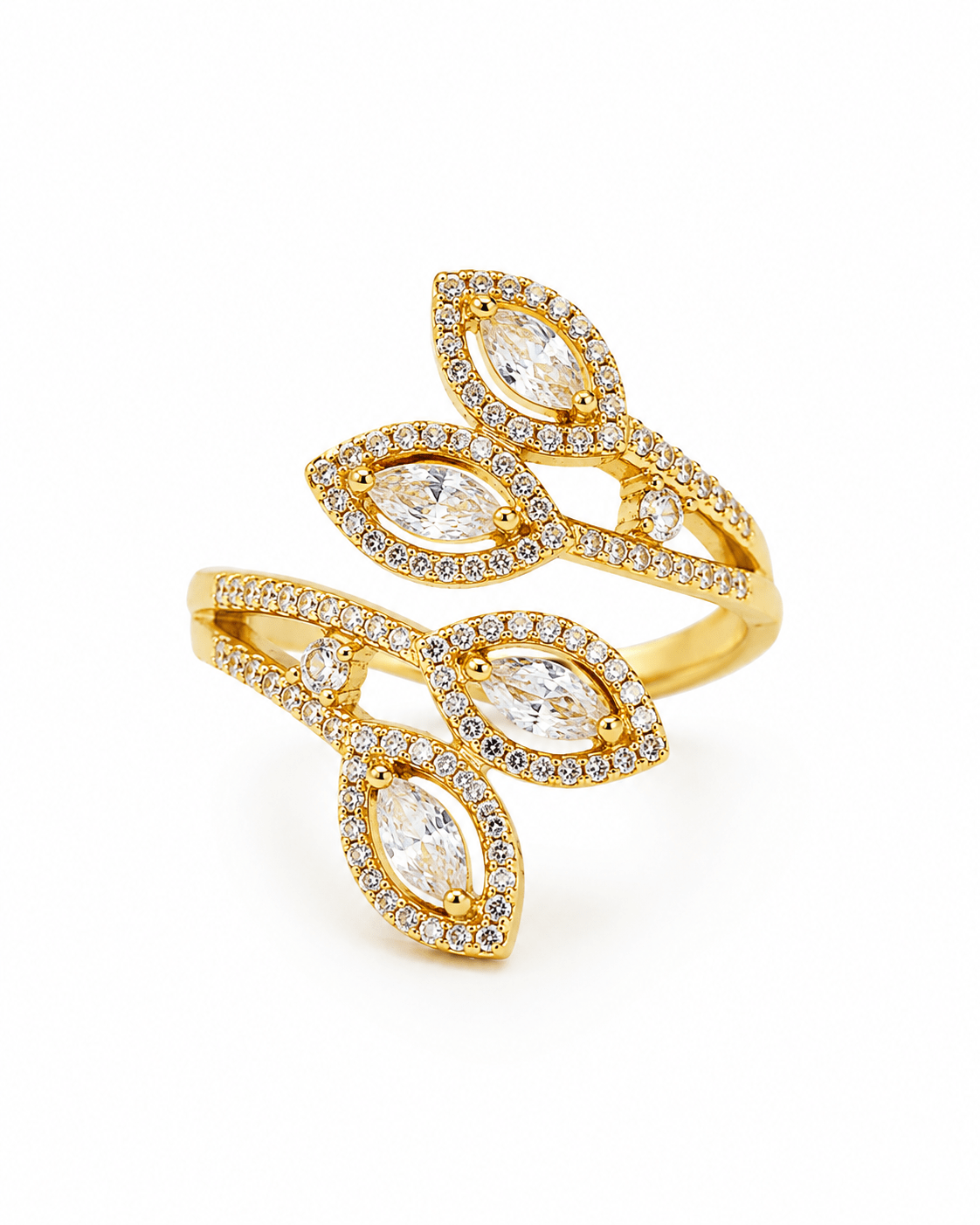 Marquise Halo Laurel Spray Cocktail Ring - Maxiblink