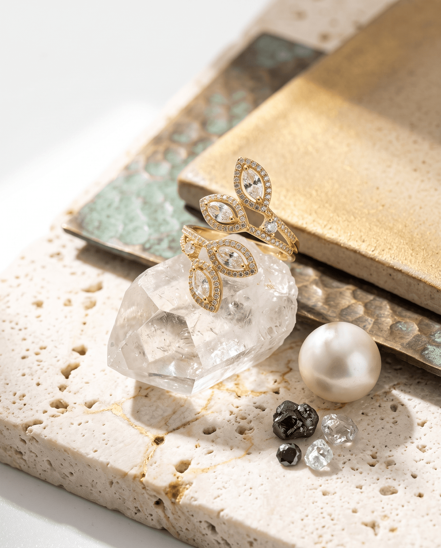 Marquise Halo Laurel Spray Cocktail Ring - Maxiblink